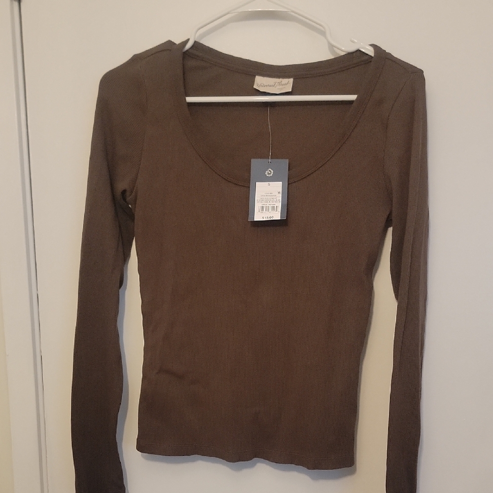 Target Women's Brown Long Sleeve Top NWT